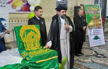 مراسم استقبال از پرچم و خادمین امام رضا (ع) در شهرستان ایرانشهر  
